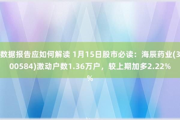 数据报告应如何解读 1月15日股市必读：海辰药业(300584)激动户数1.36万户，较上期加多2.22%