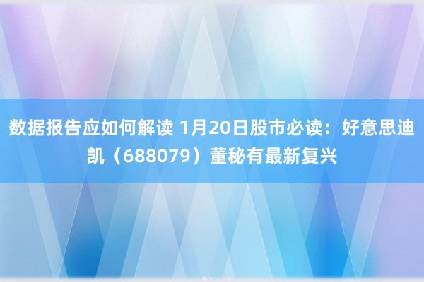 数据报告应如何解读 1月20日股市必读：好意思迪凯（688079）董秘有最新复兴