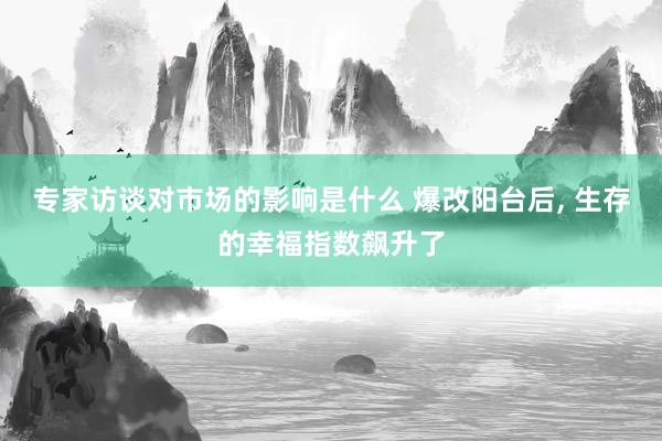 专家访谈对市场的影响是什么 爆改阳台后, 生存的幸福指数飙升了