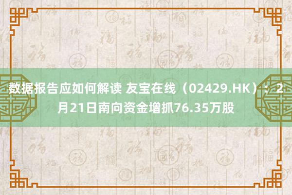 数据报告应如何解读 友宝在线（02429.HK）：2月21日南向资金增抓76.35万股