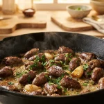 пилешки сърца в масло