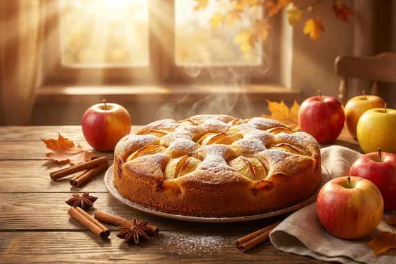 кекс с ябълки